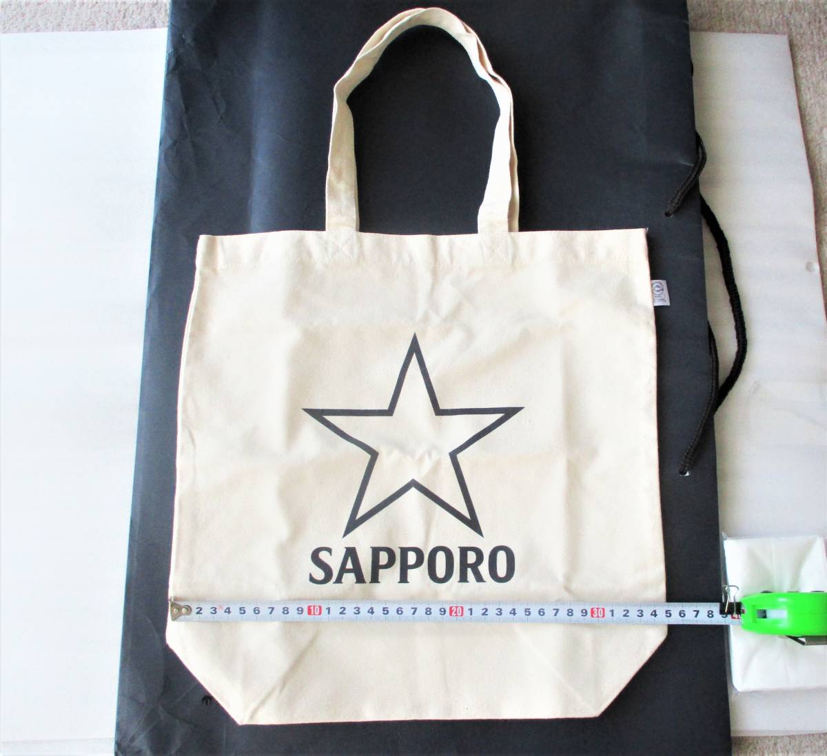★非売品・未使用★サッポロ　スターロゴ　トートバッグ　２種★黒ラベル　SAPPORO☆キャンバス地　帆布　デニム　_画像9