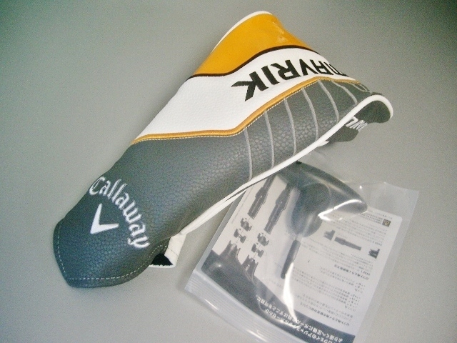 送料込み　未使用　キャロウェイ　マーベリック　合皮素材　グレー白オレンジ　１Ｗ用＋レンチ付き　ヘッドカバー_画像4