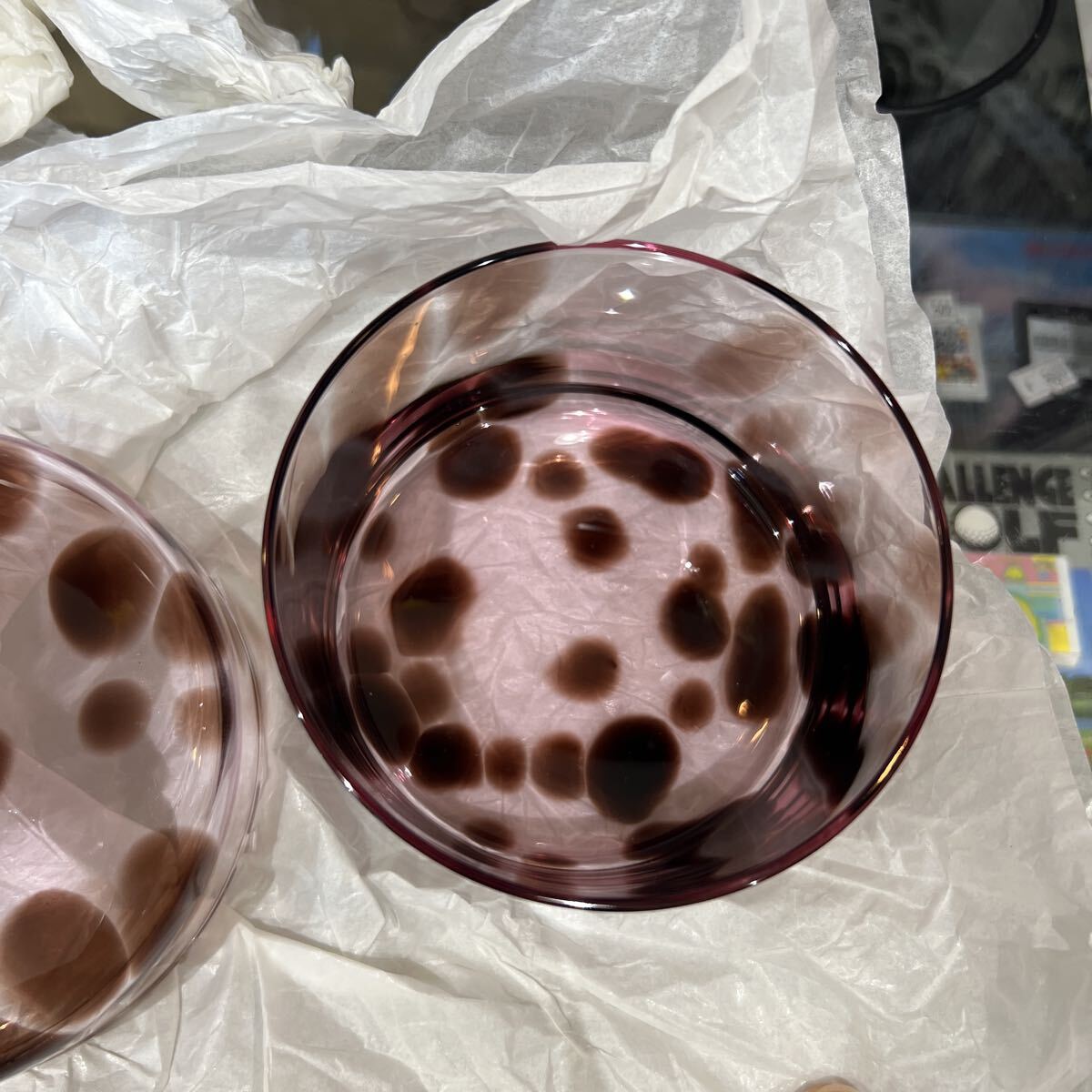 HK バーニーズ　ニューヨーク　ガラス　小物入れ　直径10cm 高さ6cm_画像4