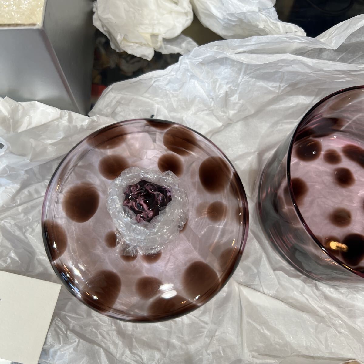 HK バーニーズ　ニューヨーク　ガラス　小物入れ　直径10cm 高さ6cm_画像5