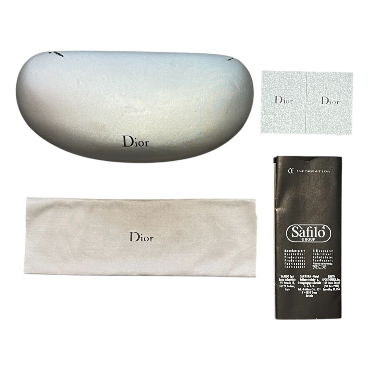 Dior シルバー サングラス クリアレンズ ケース付き ユーズド品 Christian Dior ADIORABLE glasses クリスチャン ディオール