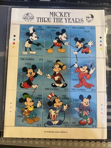 Disney Stamps - Limited Edition Mickey Mouse Thru the Years With COA 海外 即決