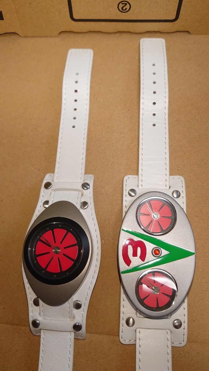 仮面ライダー 1号 V3 腕時計 変身ベルト 2本セット 美品 プレミアムバンダイ 回る 風車 変身ベルト型腕時計