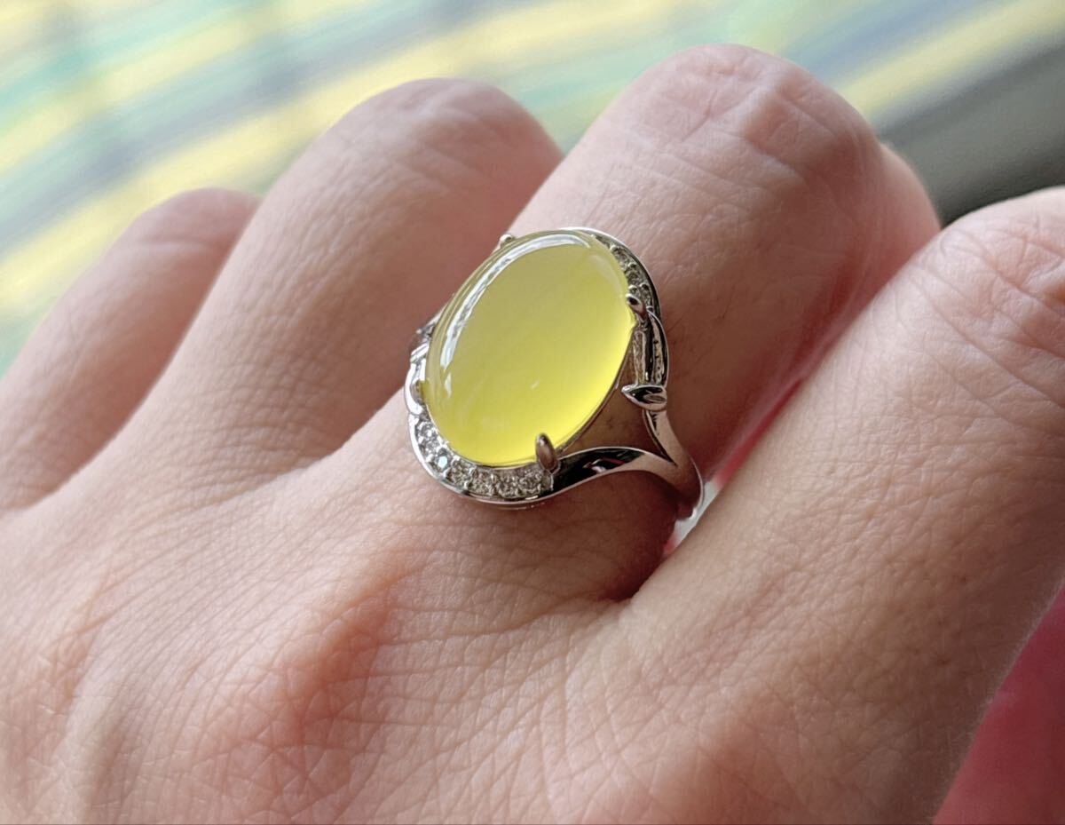 天然石 黄玉髓瑪瑙のリング指輪(番号A4768)_画像3