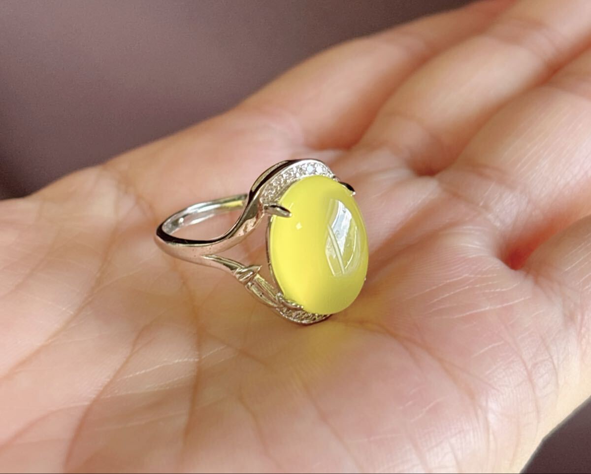 天然石 黄玉髓瑪瑙のリング指輪(番号A4768)_画像6
