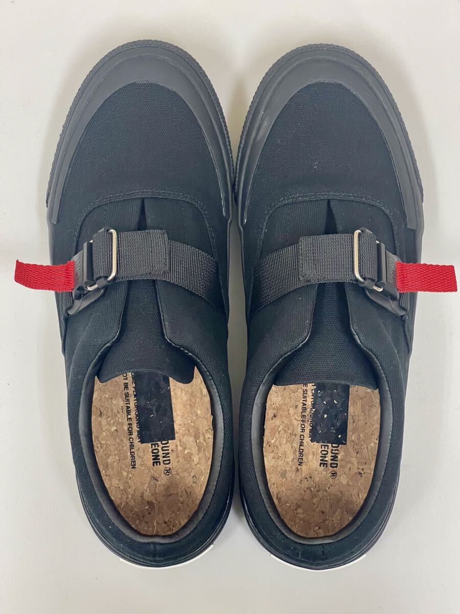 【未使用】 pg CONTRAST-B ブラック BLACK 26,5cm ローカットスニーカー playground ピージー キャンパス地 マグネットベルト_画像5