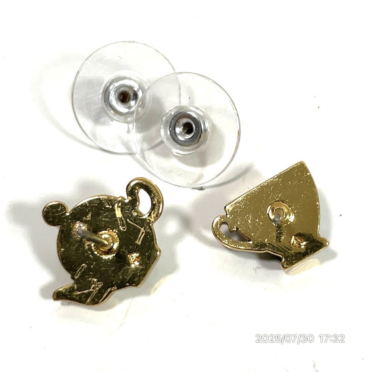 美品 kate spade ケイトスペード ティーポット ティーカップ ラインストーン ピアス イヤリング アクセサリー 装飾品 ファション 小物_画像4