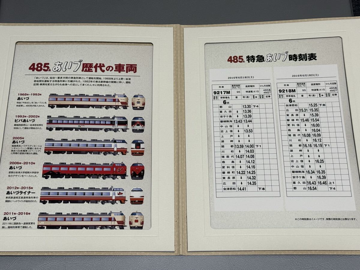 JR東日本 国鉄型特急車両 485系 ラストラン 485系あいづ歴代の車両 記念グッズ_画像2