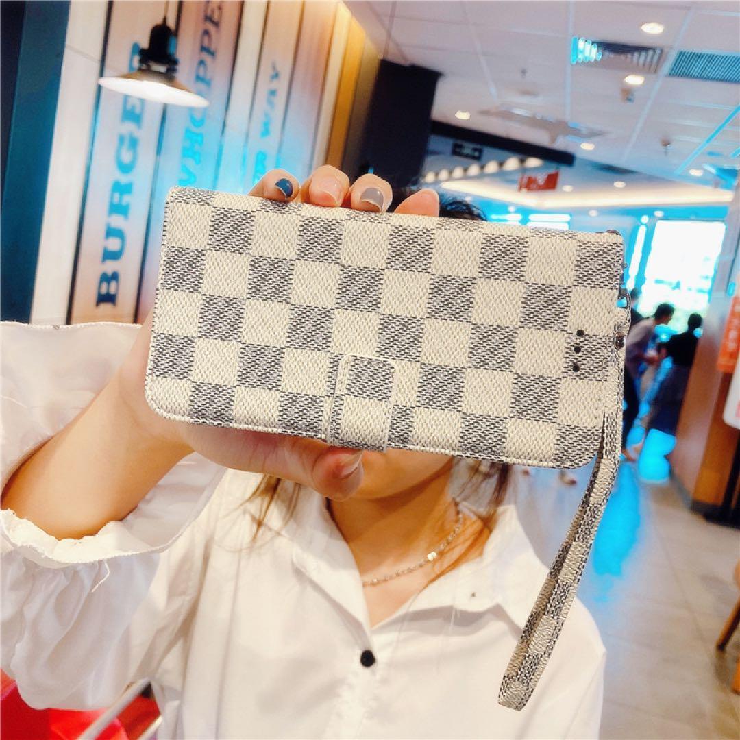 新入荷　SamSung Galaxy S25ケース 手帳型カード　収納カバー 茶ブラウン　お洒落　市松模様　格子柄　定期入れ　チェック柄　高級レザー_画像6