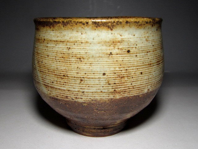 人間国宝 島岡達三 地釉象嵌千筋碗 存在感のある作品　　　　　　m850_画像3