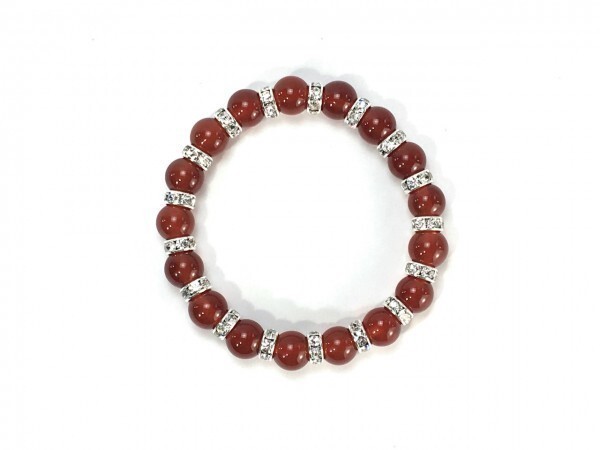 赤瑪瑙 パワーストーン ブレスレット 天然石ブレス 10mm メンズ・レディース (ロンデル:シルバー) 開運 浄化 数珠ブレス♪_画像4