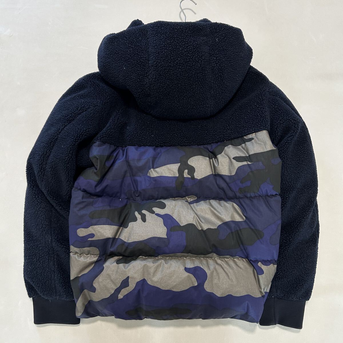 サイズ6/XXXL MONCLER モンクレール ZINALROTHORN ボア ダウンジャケット 迷彩 ネイビー