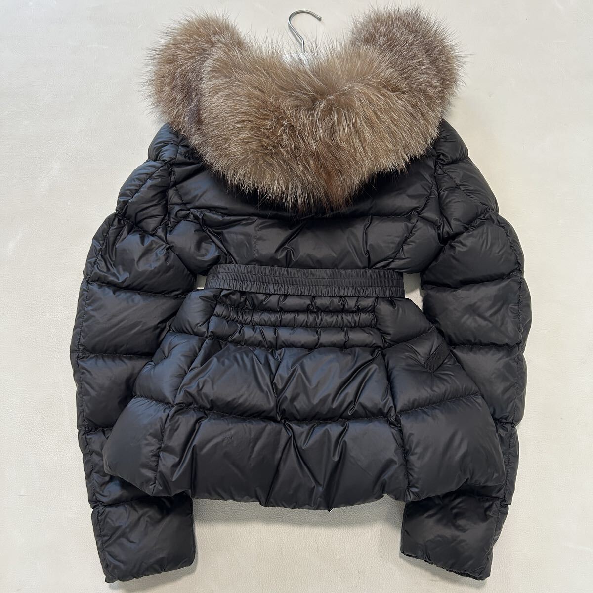 MONCLER モンクレール BOED ボエ リアルファー ダウンジャケット ベルト付き サイズ00_画像2