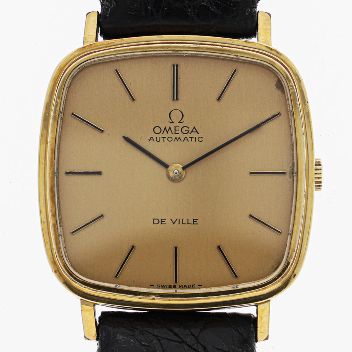 OMEGA オメガ デヴィル ゴールドダイヤル GP/レザー(クロコ) 自動巻き レディース【133302】