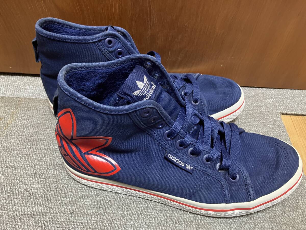  большое снижение цены! распродажа превосходный товар 1 раз использование /adidas/ - ikatto / темно-синий цвет × красный /23.5cm! любитель стоит посмотреть! последний 1 пара! кто раньше, тот побеждает!