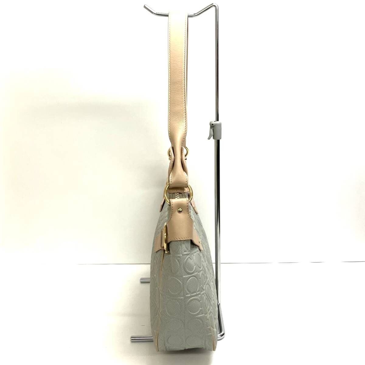 フェラガモ ハンドバッグ グレー ガンチーニ ワンショルダー