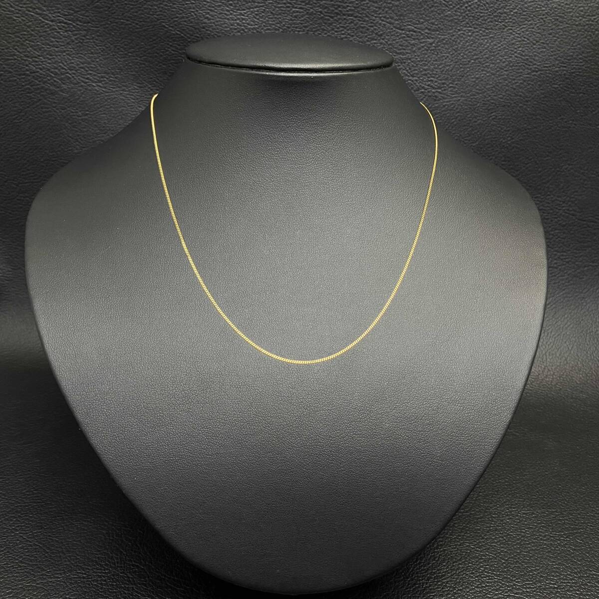 デザイン チェーン ネックレス K24 45cm 1.9g 金 イエロー ゴールド スライド式 アジャスター付 店舗受取可_画像2
