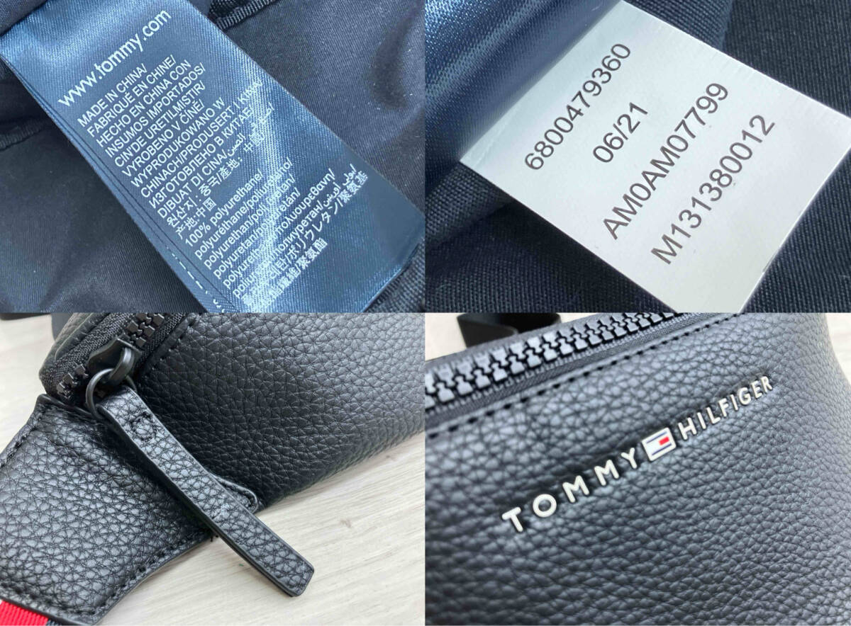 TOMMY HILFIGER トミーヒルフィガー M131380012 ボディバッグ ベーシックロゴ レザー 黒 ブラック メンズ_画像6