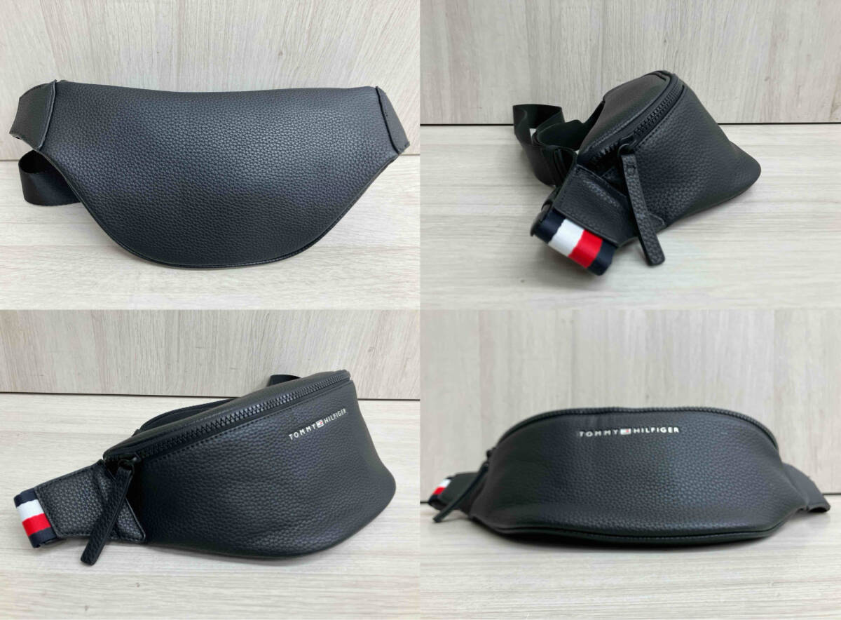 TOMMY HILFIGER トミーヒルフィガー M131380012 ボディバッグ ベーシックロゴ レザー 黒 ブラック メンズ_画像2