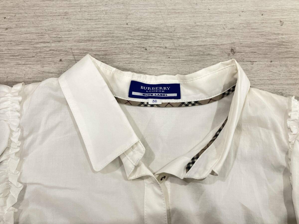 BURBERRY ノースリーブシャツ ホワイト/ブルー BURBERRY ノースリーブシャツ ホワイト/ブルー 楽天市場