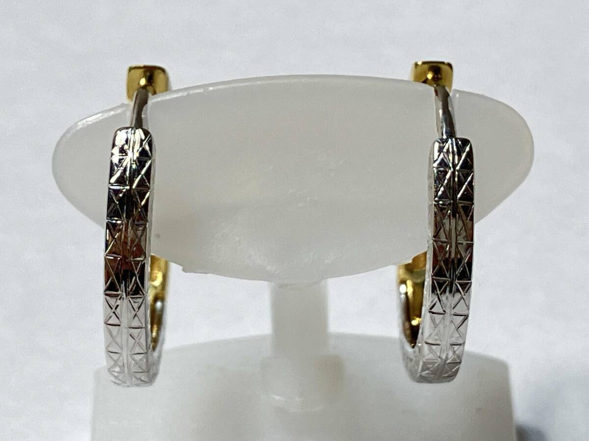 K18ゴールド 総重量約5.9g リングピアス フープピアス_画像1