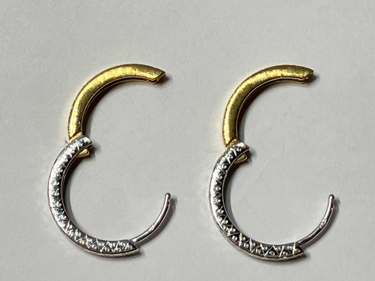 K18ゴールド 総重量約5.9g リングピアス フープピアス_画像6