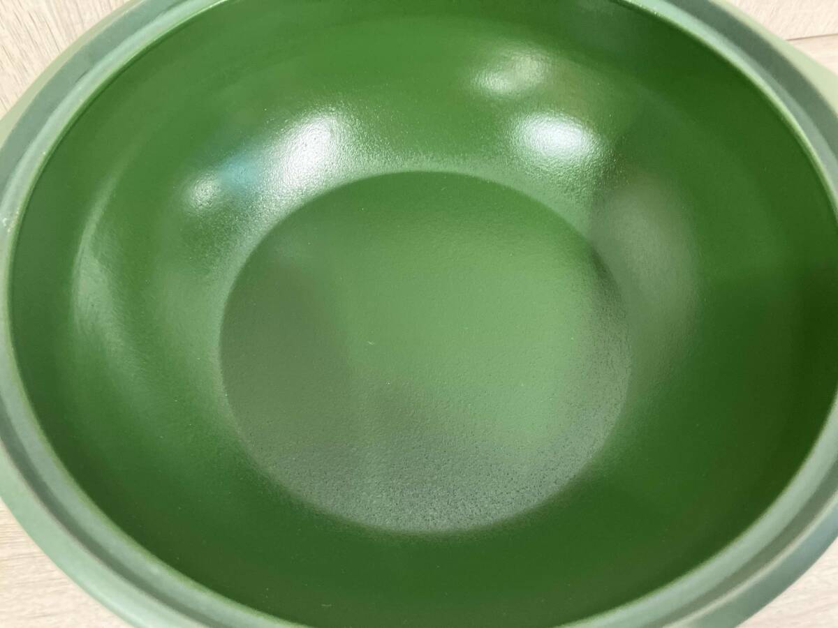 [ прекрасный товар ]ti Crea глиняный горшок M размер зеленый кастрюля с двумя ручками газ огонь IH соответствует кухня без коробки .