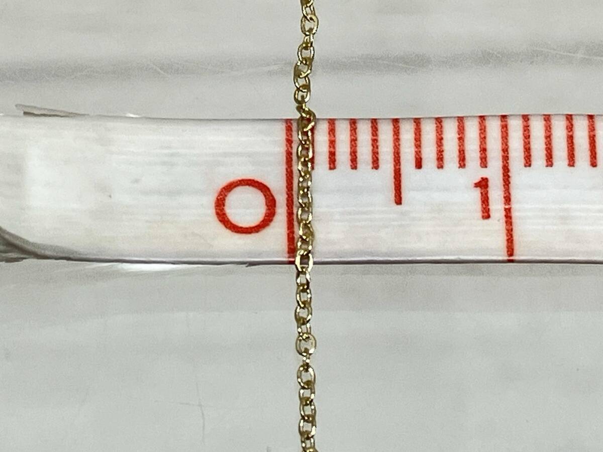 K18 シンプルチェーン ネックレス 全長 44cm チェーン幅 0.1cm 総重量 1.0g 小傷あり_画像5