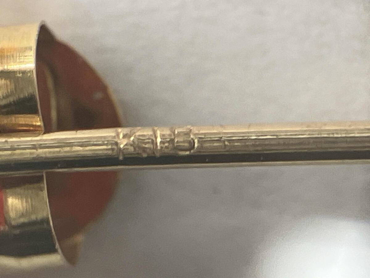 K18 イエローゴールド 総重量0.44g ピアス アクセサリー カラーストーン_画像4