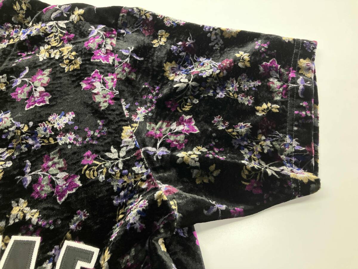 Supreme 19AW Floral Velour Baseball Jersey シュプリーム フローラル ベロア ベースボールシャツ　半袖シャツ　ブラック　Mサイズ_画像7