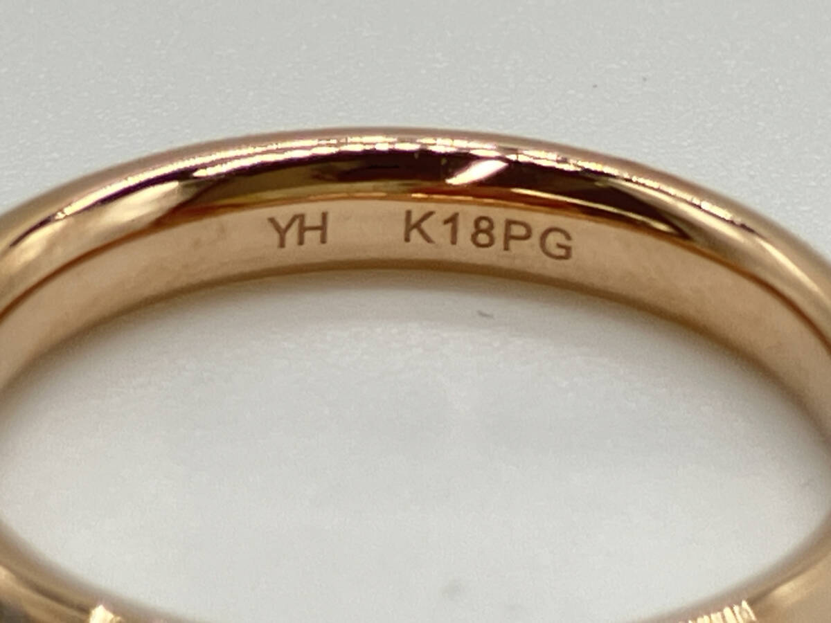 【美品】K18 K18PG 2.8g 9号 ピンクゴールド 石付 レディース 指輪 リング 店舗受取可_画像3