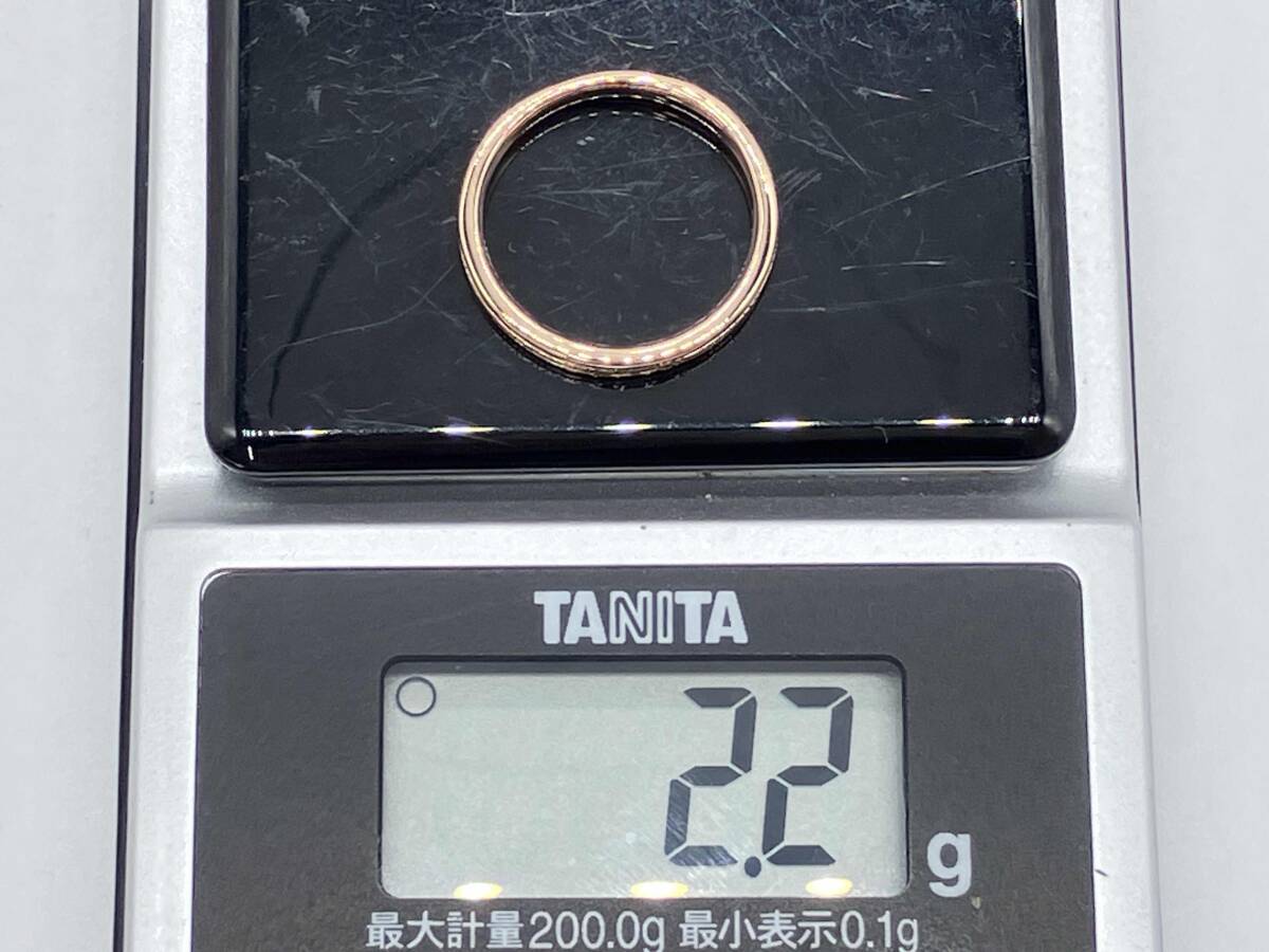 【美品】K18 K18PG 2.2g 7号 ピンクゴールド 石付き レディース リング 指輪 店舗受取可_画像5