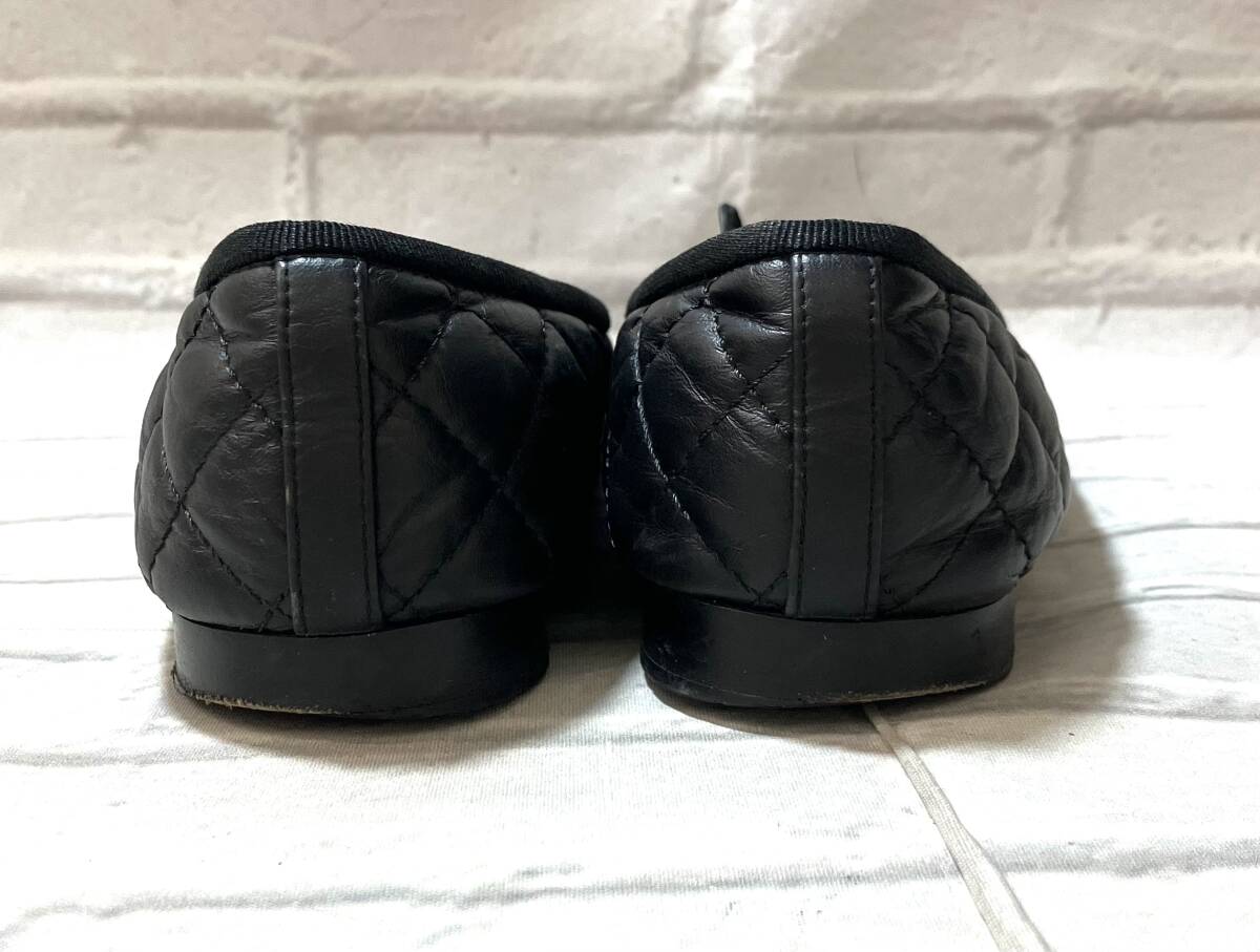 CHANEL / シャネル / バレリ-ナ / マトラッセ / バレエシュ-ズ / フラットシューズ / ブラック / サイズ35C(約22.cm) / イタリア製_画像4