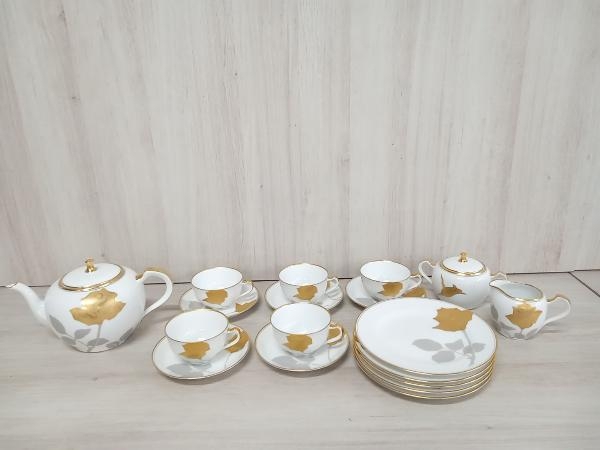 【USED】大倉陶園　ティーセット　ティーポット　クリーマー　シュガーポット 大倉陶園 メイグリーン ティーポット シュガーポット クリーマー