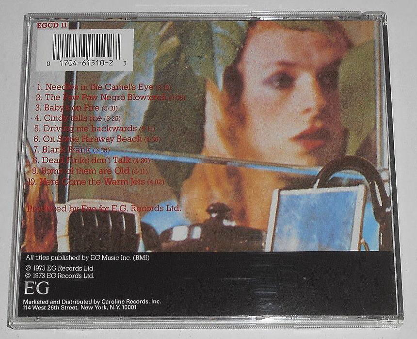 1987年 US盤『Here Come The Warm Jets ＊Brian Eno』1974年 イーノ, その妖艶な世界★ロバート・フリップ,ジョン・ウェットン他_画像2