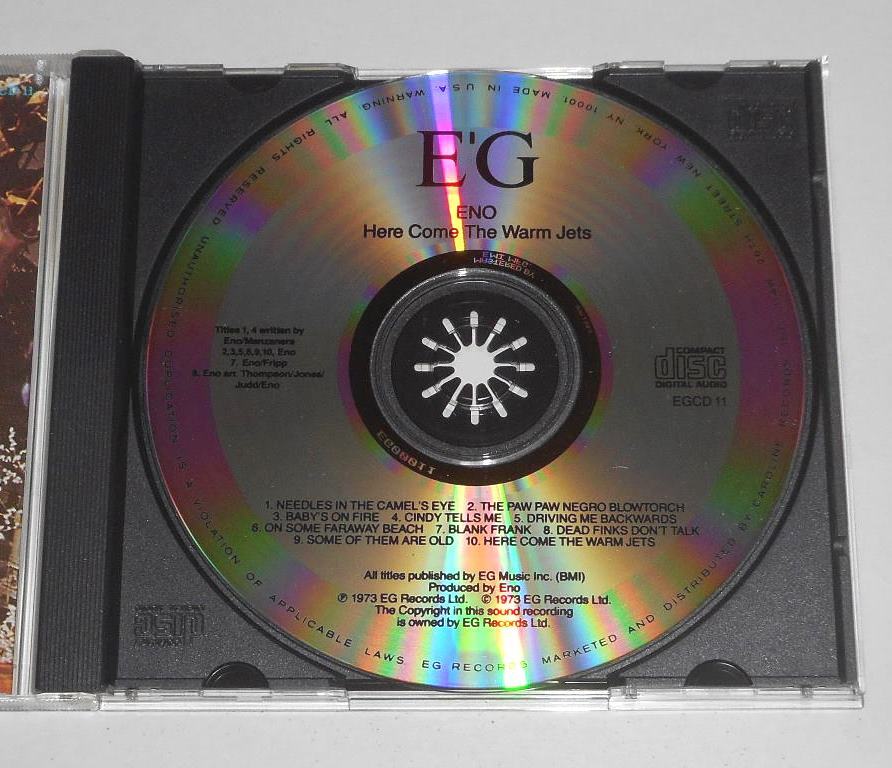 1987年 US盤『Here Come The Warm Jets ＊Brian Eno』1974年 イーノ, その妖艶な世界★ロバート・フリップ,ジョン・ウェットン他_画像3