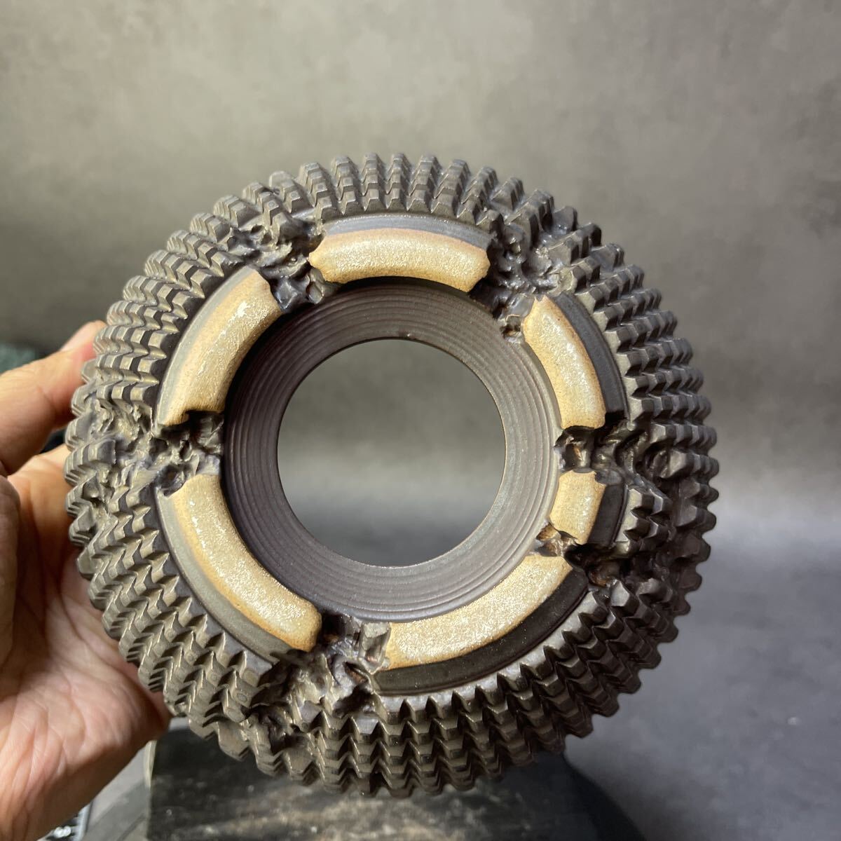 う249 HAND Made XL 植木鉢 陶器 魔界木 検(アガベ パキプス 姫巌竜 帝釈天 黒火焔 factory SRL カタチ製作所 グラキリス 塊根植物 亀甲竜_画像8