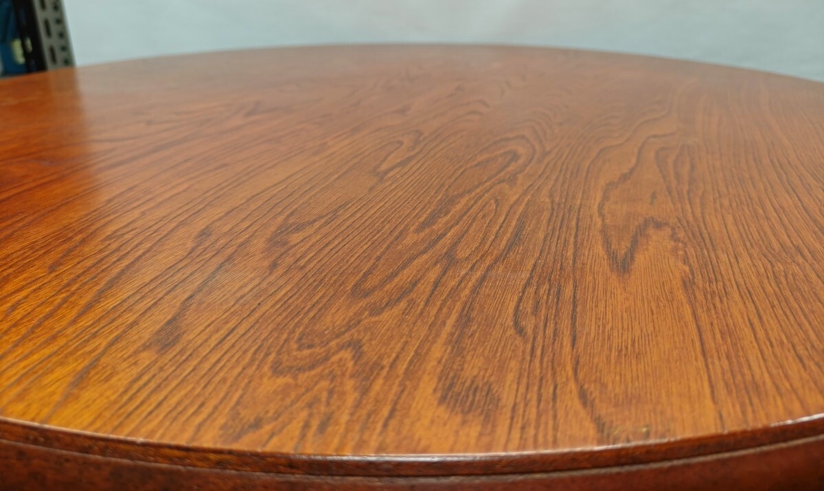 昭和レトロ 欅 大判 丸 ちゃぶ台 座卓 折れ脚 円卓 丸テーブル ローテーブル アンティーク 古民家 古道具 木製 机 (08297H_画像4