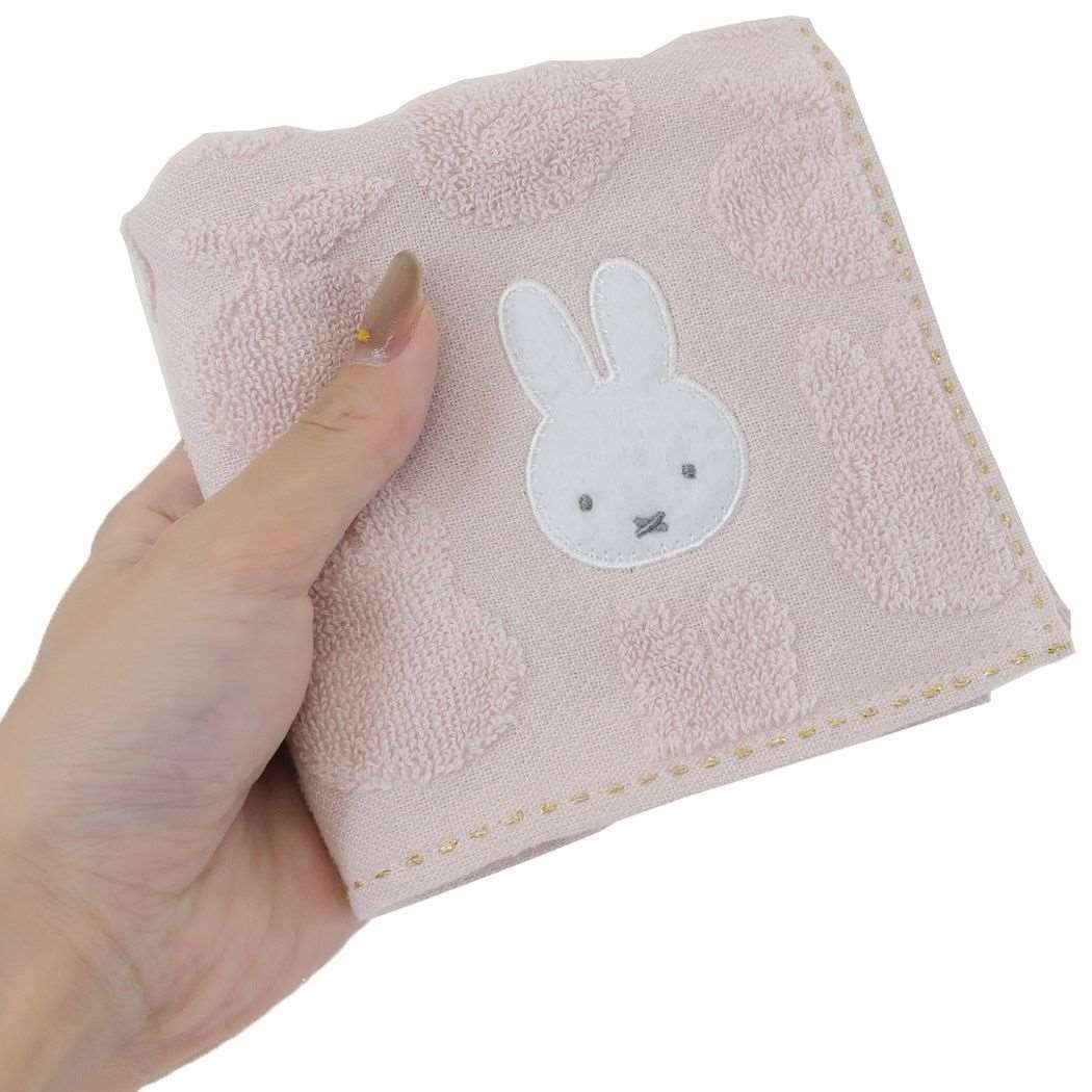 ミッフィー エンボスハンカチタオル ミニタオル ピンク ディックブルーナ 絵本キャラクター_画像3