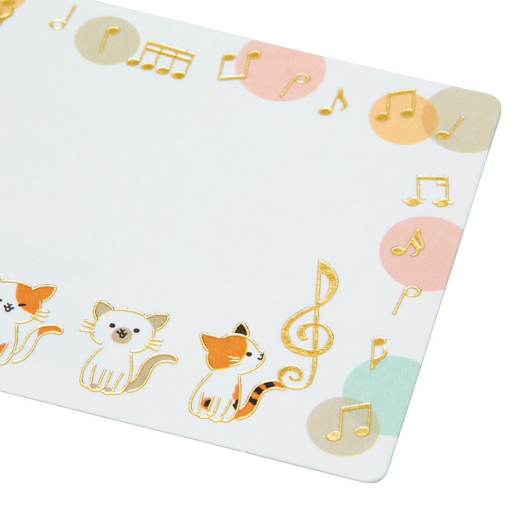 グリーティングカード ミニ多目的MU155-3 ミニカード ミニネコと音符 サンリオ_画像2