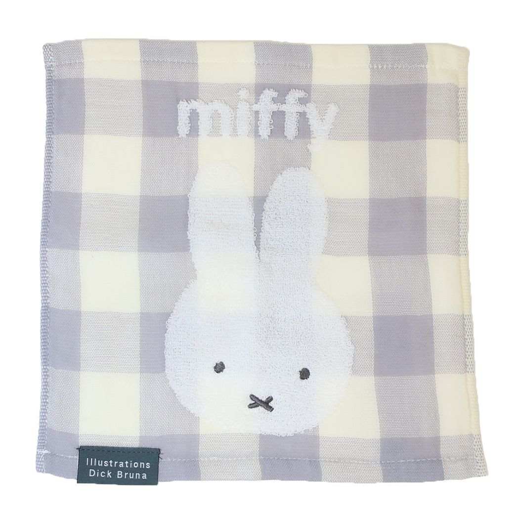 ミッフィー ギンガムチェックミニタオル ハンカチタオル ディックブルーナ ミニタオル 絵本キャラクター ミッフィー_画像1