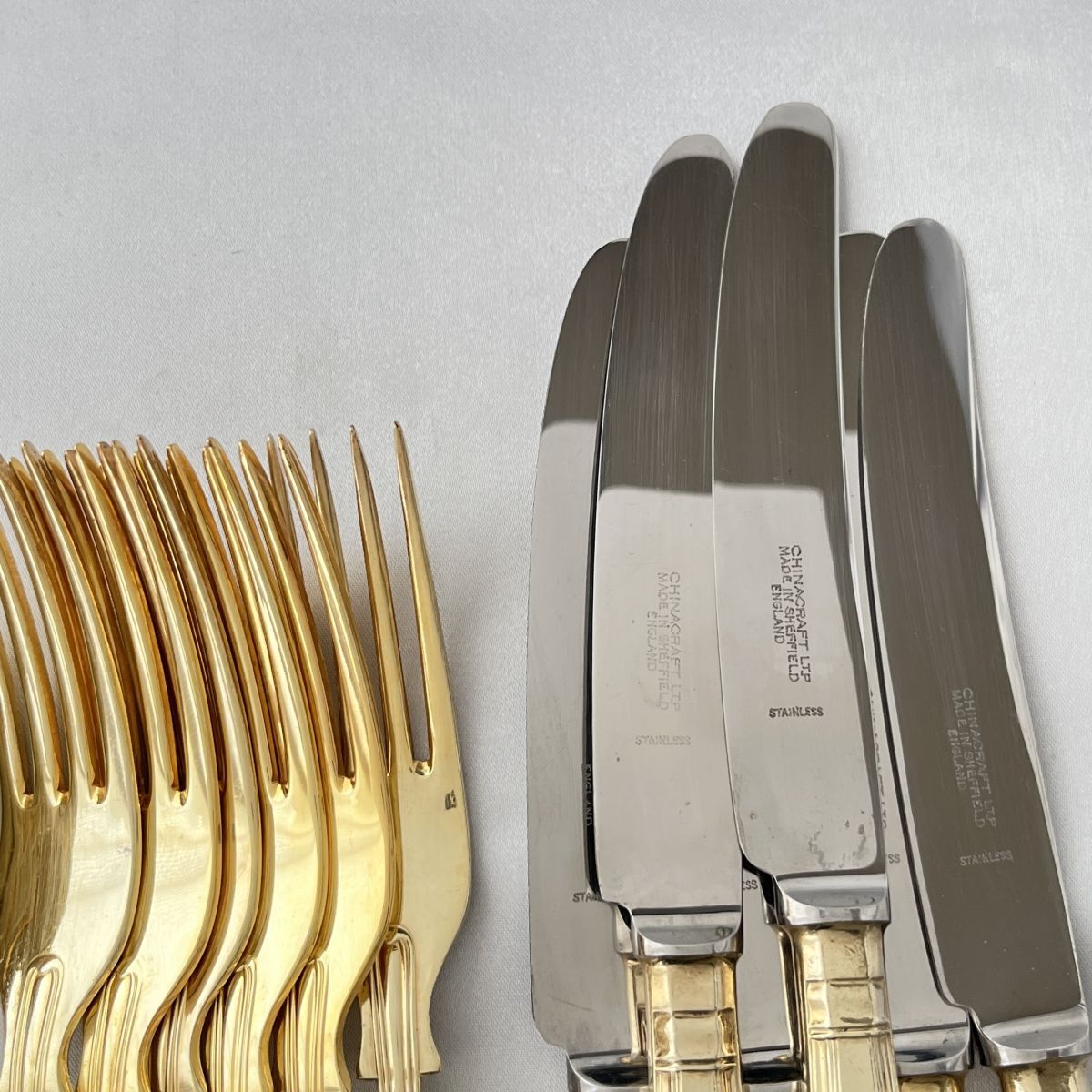 【英国】キングスパターンのデザートセット 23本組 【ゴールドプレート】 英国】キングスパターンのデザートセット 23本組 【ゴールド