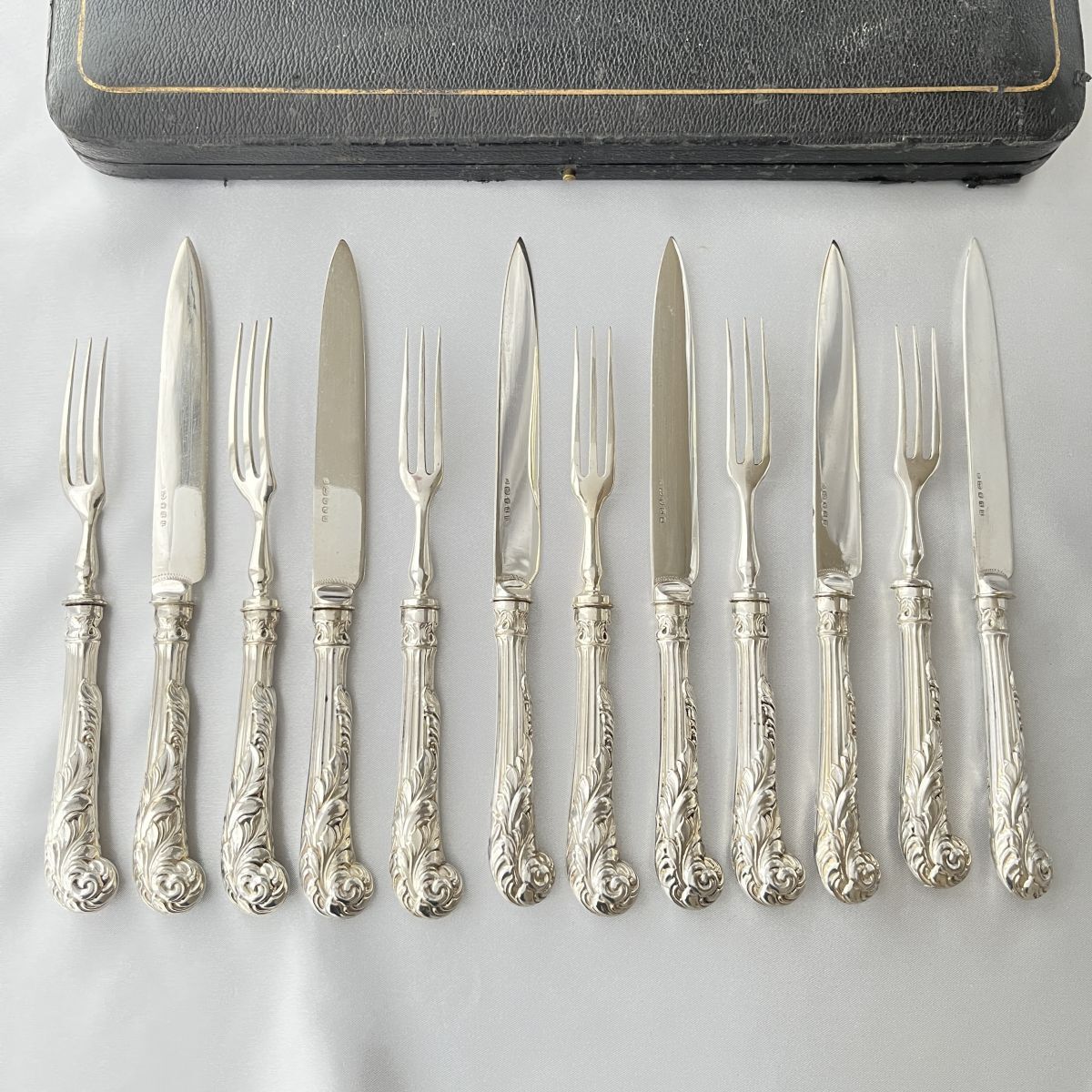 【Hamilton Laidlaw & Co 】アールヌーボー ナイフ/フォーク Hamilton Laidlaw & Co 】アールヌーボー ティーナイフ/フォーク