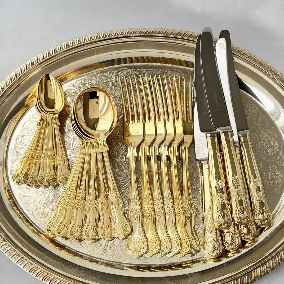 【英国】キングスパターンのディナーセット 24本組【ゴールドプレート】 英国】キングスパターンのディナーセット 24本組【ゴールド