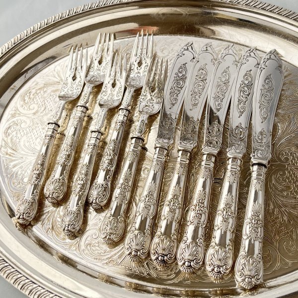 【John Gough】 キングスパターンのナイフ/フォーク 豪奢!! John Gough】 キングスパターンのナイフ/フォーク10本
