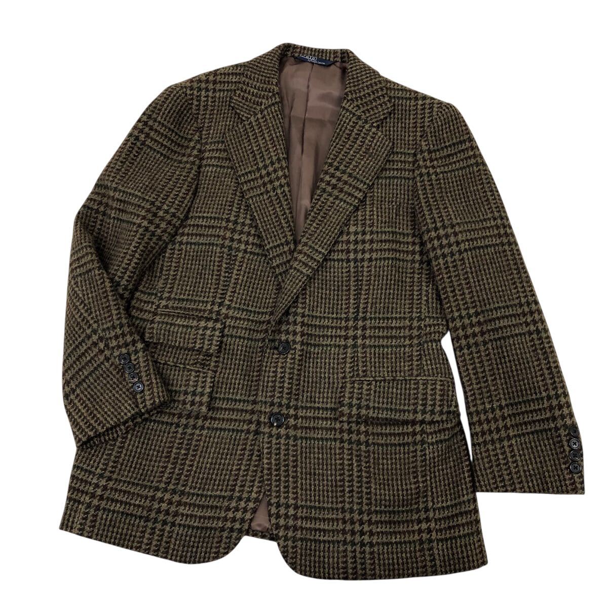 8H822-54 хорошая вещь Polo by Ralph Lauren Ralph Lauren шерсть 100% шерсть tailored jacket жакет верхняя одежда светло-коричневый тон в клетку мужской 94A6