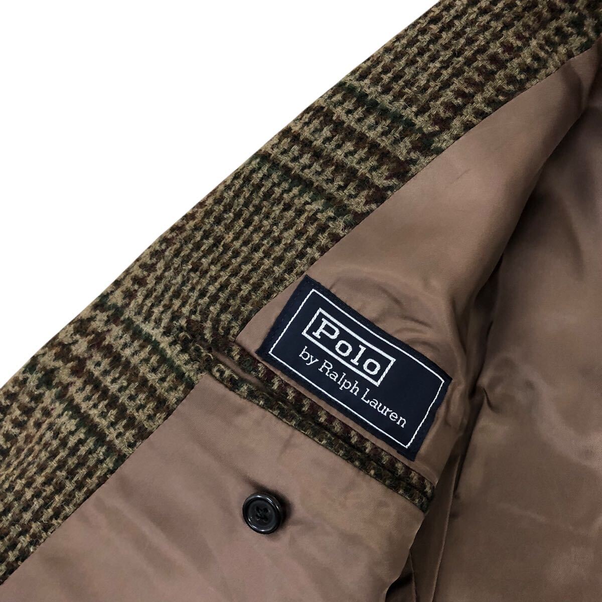 8H822-54 хорошая вещь Polo by Ralph Lauren Ralph Lauren шерсть 100% шерсть tailored jacket жакет верхняя одежда светло-коричневый тон в клетку мужской 94A6