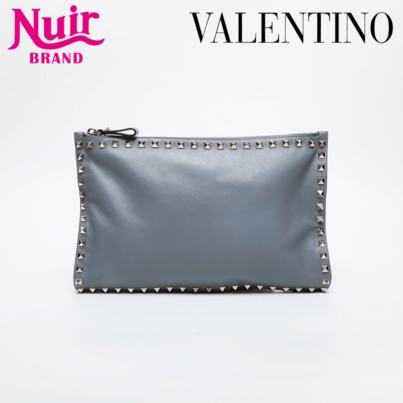 Valentino VALENTINO клатч кожа заклепки серый Valentino VALENTINO клатч кожа заклепки серый
