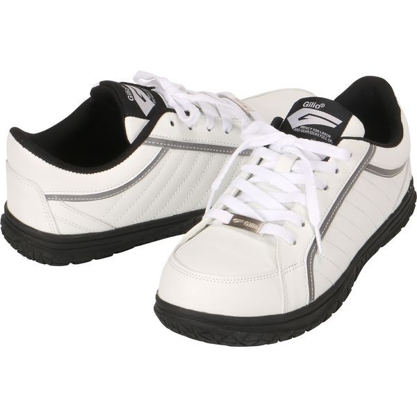 新品 送料無料 カジメイク 24.5ｃｍ ギリオ セーフティーシューズ 4203 ホワイト白 安全靴 作業靴 鉄製先芯 耐滑ソール 抗菌 消臭_画像1