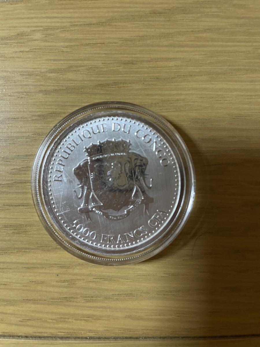 コンゴ「シルバーバック ゴリラ」純銀 1オンス 銀貨×3枚 貨幣